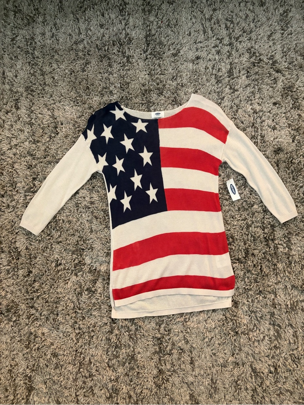 🇺🇸 Old Navy Flag Print Sweater - Navy/Red/White